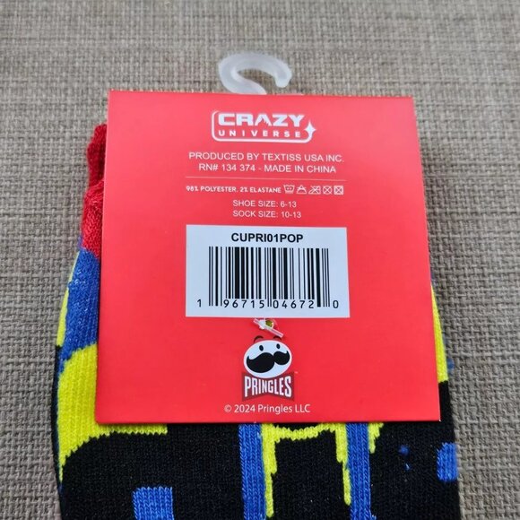 Pringles Men Socks Multi Color Crew Socks Size 10-13 Adult New - Picture 6 of 8